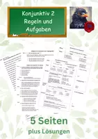 Vorschau - Arbeitsblätter - Konjunktiv 2 Erklärung und differenzierte Aufgaben - Deckblatt