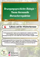 Vorschau - Text - Bewegungsgeschichte Biologie - Hormonelle Blutzuckerregulation - Deckblatt