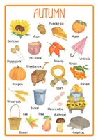 Aperçu - Affichage - Affichage: Automne, Affiche éducative d’automne – vocabulaire anglais pour enfants - Page 1