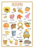 Aperçu - Affichage - Affichage: Automne, Affiche éducative d’automne – vocabulaire anglais pour enfants - Page 2