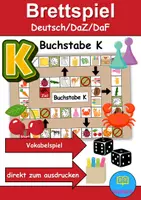 Vorschau - Spiele - Brettspiel Buchstabe K Wortschatzspiel Grundschule DaZ/DaF/Deutsch - Deckblatt
