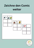 Vorschau - Arbeitsblätter - Zeichne den Comic weiter - Kunstunterricht - Deckblatt