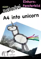 Vorschau - Mal- und Bastelvorlagen - Homeschool Einhorn Fensterbild - Deckblatt