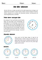 Vorschau - Arbeitsblätter - Die Uhr Lesen Lernen Arbeitsblätter - Seite 1