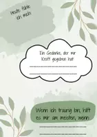 Vorschau - Arbeitsblätter - Arbeitsblatt Steckbrief Reflexion, Gefühle und Dankbarkeit - Deckblatt
