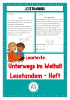 Vorschau - Arbeitsblätter - Lesetandem- Heft zum Thema: Weltall - Deckblatt