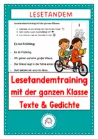 Vorschau - Arbeitsblätter - Lesetandemtraining mit der ganzen Klasse - Deckblatt