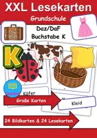 Vorschau - Spiele - XXL Lesekarten & Bildkarten Buchstabe K - DaZ/DaF, Deutsch (Grundschule) - Deckblatt