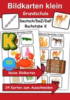 Vorschau - Spiele - Kleine Bildkarten Buchstabe K - DaZ/DaF, Deutsch (Grundschule) Vokabelkarten - Deckblatt