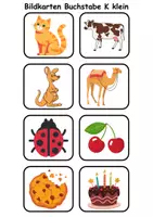 Vorschau - Spiele - Kleine Bildkarten Buchstabe K - DaZ/DaF, Deutsch (Grundschule) Vokabelkarten - Seite 2