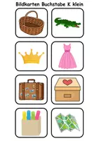 Vorschau - Spiele - Kleine Bildkarten Buchstabe K - DaZ/DaF, Deutsch (Grundschule) Vokabelkarten - Seite 3