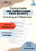 Vorschau - Stundenentwürfe - Der zerbrochene Krug Einstiegsstunde Rolleninterview Kleist - Deckblatt