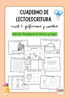 Vista previa - Refuerzo / NEE / Materiales de apoyo - Pack Cuadernos de lectoescritura B/N - página 1