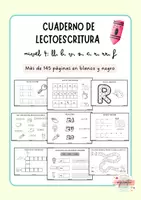 Vista previa - Refuerzo / NEE / Materiales de apoyo - CUADERNO LECTOESCRITURA: LL, B, V, Z, C, R, RR, F (B/N) - Portada