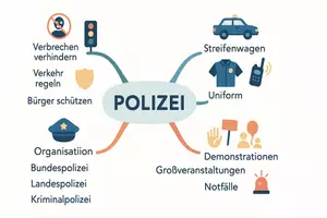 Vorschau - Arbeitsblätter - Arbeitsblätter zum Thema "Polizei" + Lösung & MP3 + Mindmap + Infografik - Seite 2