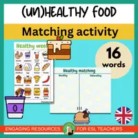 Vista previa - Decoración del aula - (Un) Healthy food | sorting activity | flashcards ESL | no prep - Portada