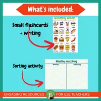 Vista previa - Decoración del aula - (Un) Healthy food | sorting activity | flashcards ESL | no prep - página 2