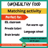 Vista previa - Decoración del aula - (Un) Healthy food | sorting activity | flashcards ESL | no prep - página 3