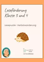 Vorschau - Arbeitsblätter - Lesepuzzle- Herbstspaziergang - Deckblatt