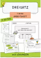 Vorschau - Arbeitsblätter - Dreisatz - Übungsheft mit Lösungen, Sachaufgaben, Textaufgaben - Deckblatt