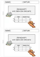 Vorschau - Arbeitsblätter - Dreisatz - Übungsheft mit Lösungen, Sachaufgaben, Textaufgaben - Seite 1