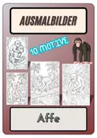 Vorschau - Mal- und Bastelvorlagen - Ausmalbilder - Affe - 10 Vorlagen - Deckblatt