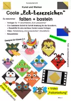 Vorschau - Mal- und Bastelvorlagen - Kunst und Werken: Coole "Eck-Lesezeichen" falten - Deckblatt