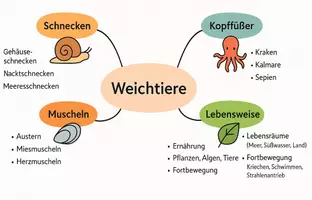Vorschau - Arbeitsblätter - Arbeitsblatt "Weichtiere" + Onlineübung & MP3 + Mindmap + Infografik - Seite 3