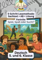 Vorschau - Arbeitsblätter - Fortnite Spiel | 5-Schritt-Lesemethode - Deckblatt
