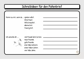 Vorschau - Arbeitsblätter - Patenbrief für Erstklässler – Begrüßungsbrief & Smartboard-Vorlage zum Schulstart - Seite 2