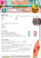 Vorschau - Arbeitsblätter - Hawaii The Aloha State USA Reading - Grade 8 - Seite 1