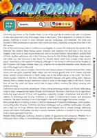 Vorschau - Arbeitsblätter - California The Golden State USA Reading - Grade 8 - Deckblatt