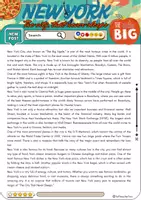 Vorschau - Arbeitsblätter - New York The Big Apple USA Reading - Grade 8 - Deckblatt