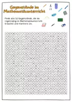Vorschau - Spiele - Suchsel - Wortsuchrätsel - Gegenstände im Mathematikunterricht - DAF DAZ DFU - Seite 3