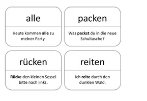Vorschau - Bildkarten - Lernwörterkarten mit Sätzen Sprache, Stein, Papier 4 - Seite 2