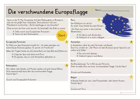 Vorschau - Arbeitsblätter - Europa - Lesespur -Fächerübergreifender Unterricht - 3-fach differenziert - Seite 1