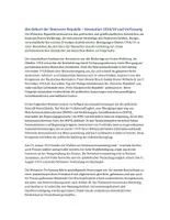 Vorschau - Arbeitsblätter - Die Geburt der Weimarer Republik – Revolution und Verfassung - Seite 1