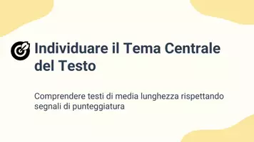 anteprima - Presentazioni / Lavagne - Individuare il tema centrale del testo - Pagina 1