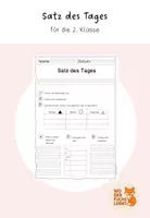 Vorschau - Arbeitsblätter - Arbeitsblatt zum Satz des Tages für die 2. Jahrgangsstufe - Deckblatt