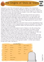 Vorschau - Arbeitsblätter - The Origins of Trick or Treat - Deckblatt