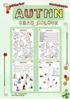 Vorschau - Arbeitsblätter - Autumn - read and colour editable - Deckblatt