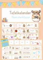 Vorschau - Mal- und Bastelvorlagen - Kalender- Tafelkalender + Wetteranzeige für die Hamsterklasse - Grundschrift - Deckblatt