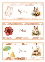 Vorschau - Mal- und Bastelvorlagen - Kalender- Tafelkalender + Wetteranzeige für die Hamsterklasse - Grundschrift - Seite 2