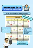 Vorschau - Arbeitsblätter - MATHE: Raummaße üben (digitales Numbers-AB mit Selbstkontrolle) - Deckblatt