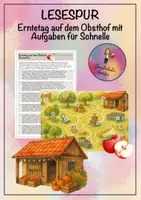 Vorschau - Arbeitsblätter - Lesespur-Erntetag auf dem Obsthof-Herbst - Deckblatt