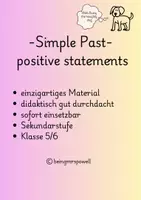 Vorschau - Arbeitsblätter - "Simple Past" positive statements - Deckblatt