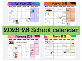 Aperçu - Affichage - Calendrier 2025-2026 pour la classe d'anglais - Page de couverture