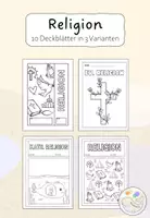 Vorschau - Mal- und Bastelvorlagen - 10 Deckblätter für den Religionsordner - Deckblatt