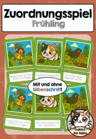 Vorschau - Spiele - Zuordnungsspiel Lesespiel Frühling - Deckblatt