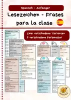 Vorschau - Merkblätter - Spanisch - Frases para la clase - Lesezeichen - Deckblatt